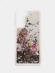 Бежевый меланж чехол Samsung Galaxy S21, S21+ / S21 Plus силиконовый, переливающийся, жидкий, с блестками