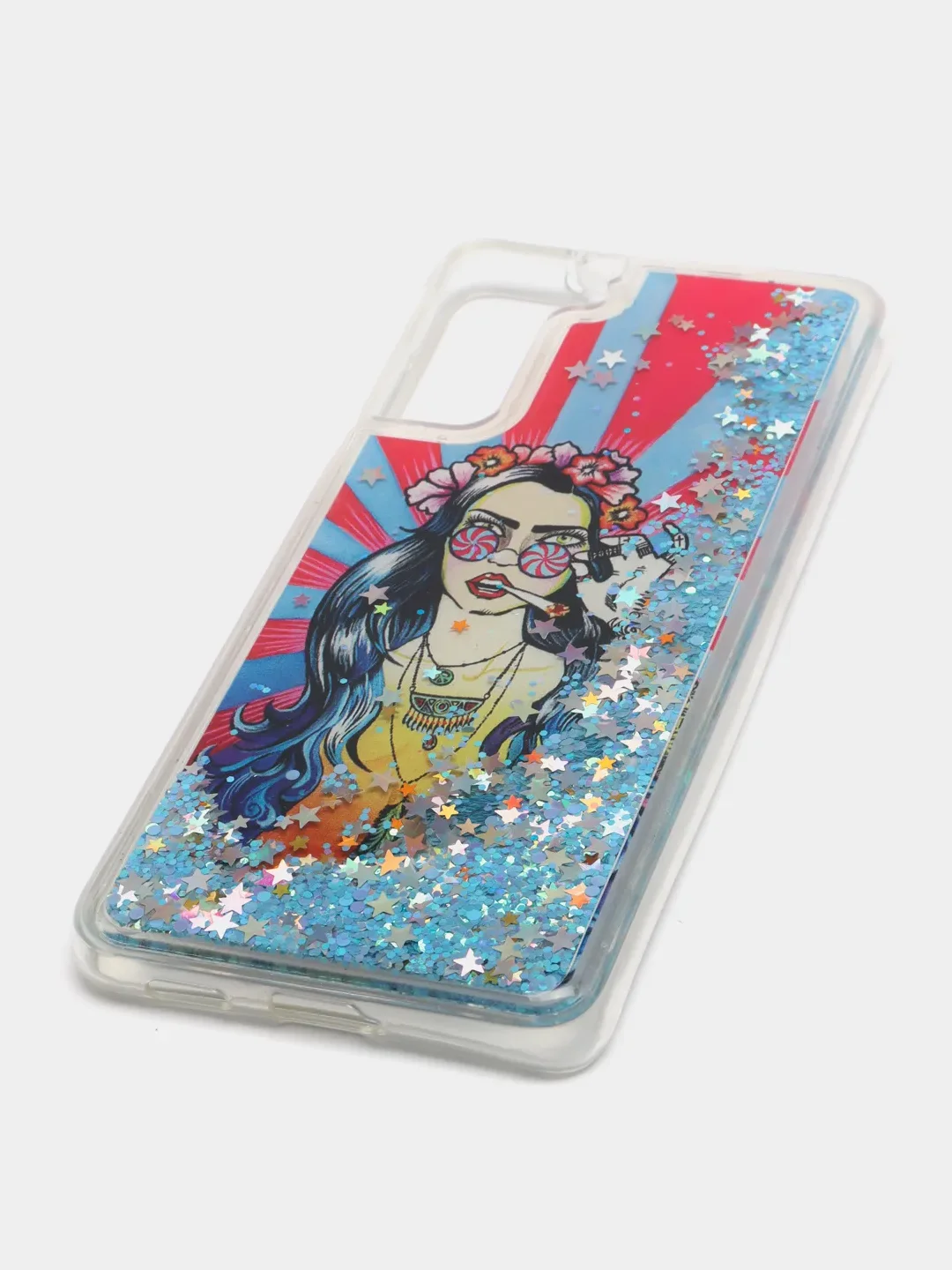 Морской чехол Samsung Galaxy S21, S21+ / S21 Plus силиконовый, переливающийся, жидкий, с блестками