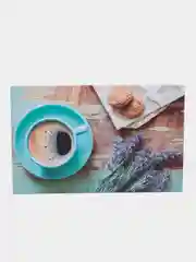 Картина на холсте "Кофе с лавандой" / постер / картина на стену / холст / 90х55см