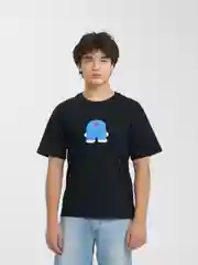 Черный футболка аниме "Doraemon" Дораэмон мужская женская