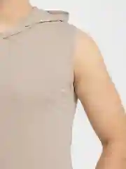 Бежевый майка мужская, с капюшоном, хлопок