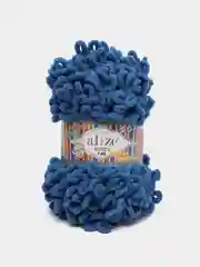 Синий пряжа Alize Puffy Fine