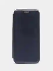 Темно-синий чехол книжка из эко кожи с карманом на Samsung A5, A6, A8 Plus 2018, A10S, A107 2019