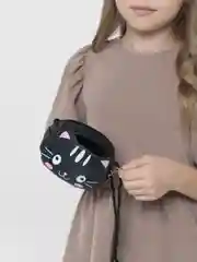 Черный сумка через плечо для девочек "Котик"