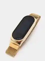 Золотой металлический ремешок для смарт часов  Xiaomi Mi Band 5, 6