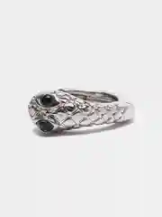 Серебряный серьга-пирсинг "Змейка", со стразами, серьги женские