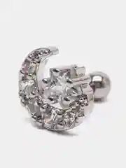 Сиреневый микросерьга ( пирсинг ) "Silver" со стержнем из нержавеющей стали