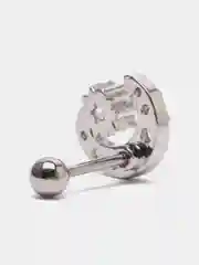 Сиреневый микросерьга ( пирсинг ) "Silver" со стержнем из нержавеющей стали