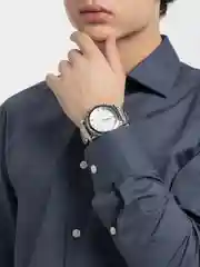 Серебряный мужские наручные часы