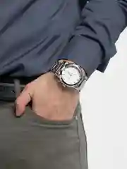 Серебряный мужские наручные часы