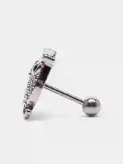 Фуксия микросерьга ( пирсинг ) "Silver" со стержнем из нержавеющей стали