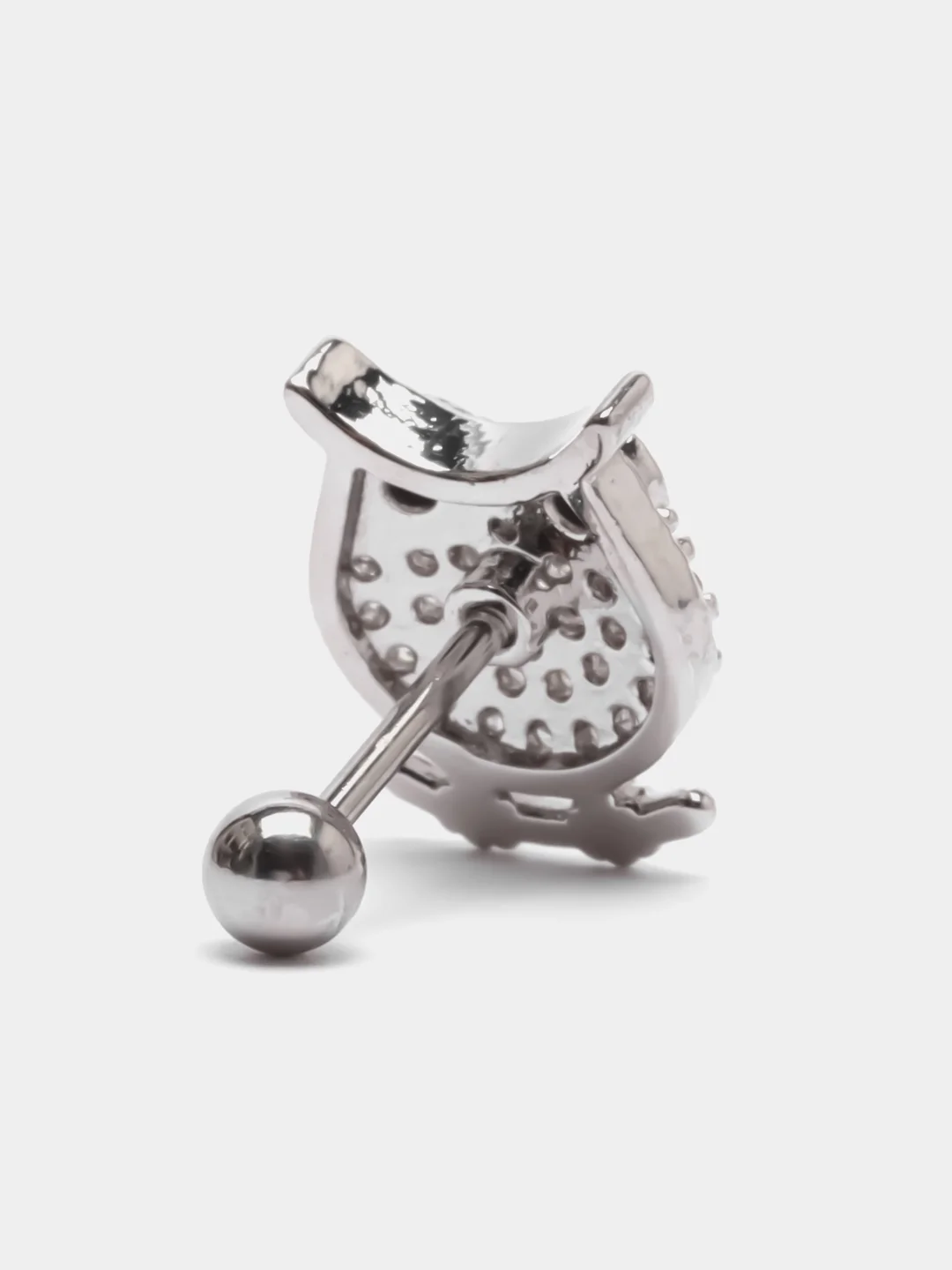 Фуксия микросерьга ( пирсинг ) "Silver" со стержнем из нержавеющей стали