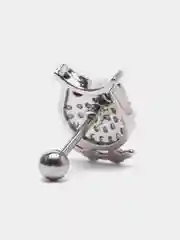 Фуксия микросерьга ( пирсинг ) "Silver" со стержнем из нержавеющей стали