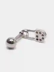 Фиолетовый микросерьга ( пирсинг ) "Silver" со стержнем из нержавеющей стали