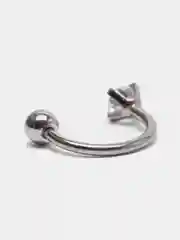 Серебряный пирсинг для уха S-type, с кристаллом, из нержавеющей стали