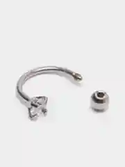 Серебряный пирсинг для уха S-type, с кристаллом, из нержавеющей стали