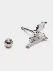 Черный микросерьга ( пирсинг ) "Silver" со стержнем из нержавеющей стали