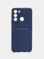 Синий чехол TECNO POP 5 с отделением для пластиковой карты