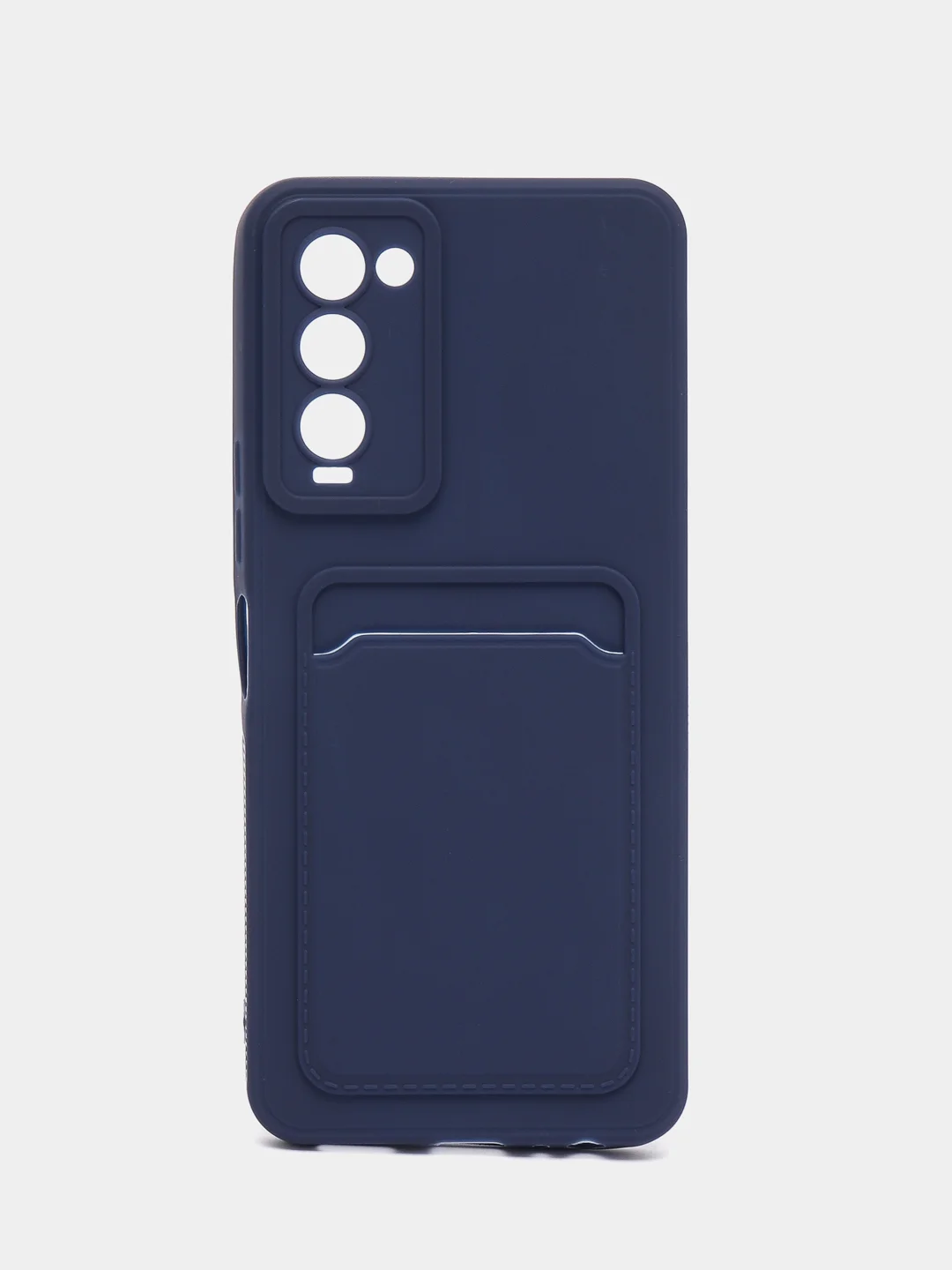 Синий чехол TECNO CAMON 18 / CAMON 18P с защитой камеры и карманом для пластиковой карты