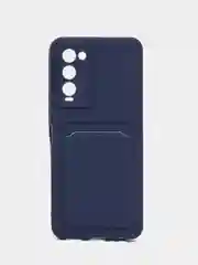 Синий чехол TECNO CAMON 18 / CAMON 18P с защитой камеры и карманом для пластиковой карты