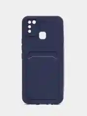 Синий чехол с отделением для пластиковой карточки INFINIX HOT 10 LITE