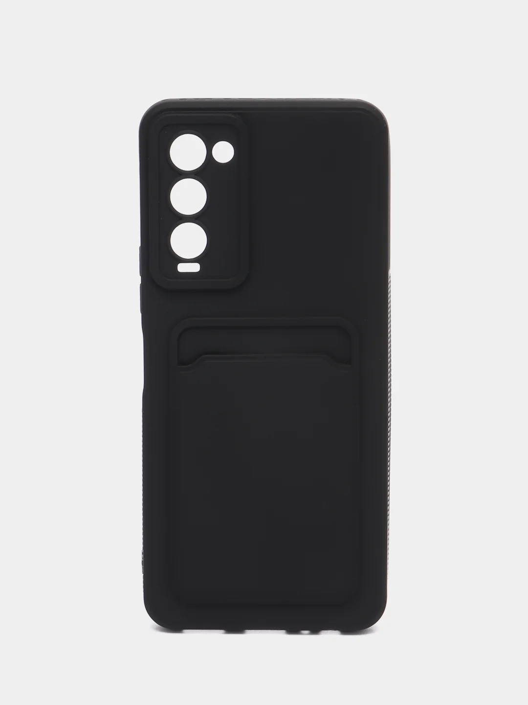 Черный чехол TECNO CAMON 18 / CAMON 18P с защитой камеры и карманом для пластиковой карты