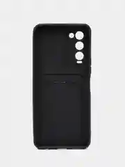 Черный чехол TECNO CAMON 18 / CAMON 18P с защитой камеры и карманом для пластиковой карты