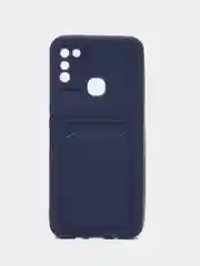 Синий чехол  INFINIX HOT 10 PLAY, HOT 11 PLAY с отделением для пластиковой карты