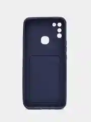 Синий чехол  INFINIX HOT 10 PLAY, HOT 11 PLAY с отделением для пластиковой карты