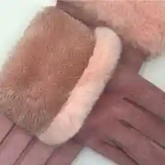 Розовый перчатки женские