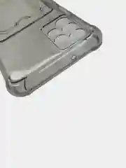 Черный чехол противоударный Samsung Galaxy A13, Самсунг А13 4G, прозрачный, с карманом для карты