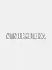 Белый наклейка на авто #ПУШКАГОНКА