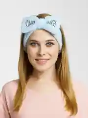 Небесно-голубой повязка на голову OMG косметическая, мягкая с бантом