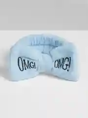 Небесно-голубой повязка на голову OMG косметическая, мягкая с бантом
