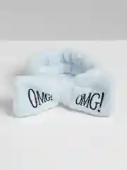 Голубой повязка на голову OMG косметическая, мягкая с бантом
