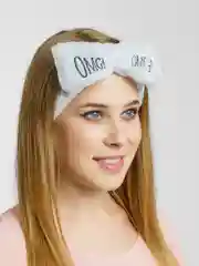 Голубой повязка на голову OMG косметическая, мягкая с бантом
