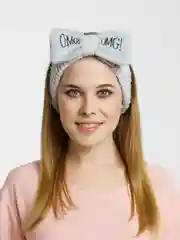 Серый повязка на голову OMG косметическая, мягкая с бантом