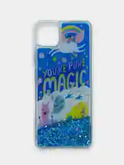 Голубой чехол для Samsung Galaxy A22s / A22 5G, Самсунг Галакси А22с / А22 5G с блестками