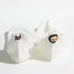 Белый женские носки с вышивкой собачки, короткие, хлопковые