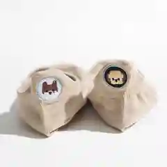 Карамельный женские носки с вышивкой собачки, короткие, хлопковые