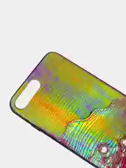 Зеленый чехол iPhone 6 / 6s / 7 / 8 / Se 2020 / 7 Plus / 8 Plus кожа,хамелеон,карман для карты