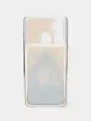 Золотой чехол Realme C3 / 5 / 6i силиконовый переливающийся жидкий с блестками и защитой камеры