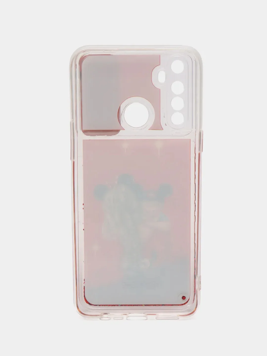 Красный чехол Realme C3 / 5 / 6i силиконовый переливающийся жидкий с блестками и защитой камеры