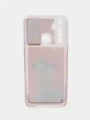 Красный чехол Realme C3 / 5 / 6i силиконовый переливающийся жидкий с блестками и защитой камеры