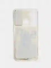 Лимонный чехол Realme C3 / 5 / 6i силиконовый переливающийся жидкий с блестками и защитой камеры