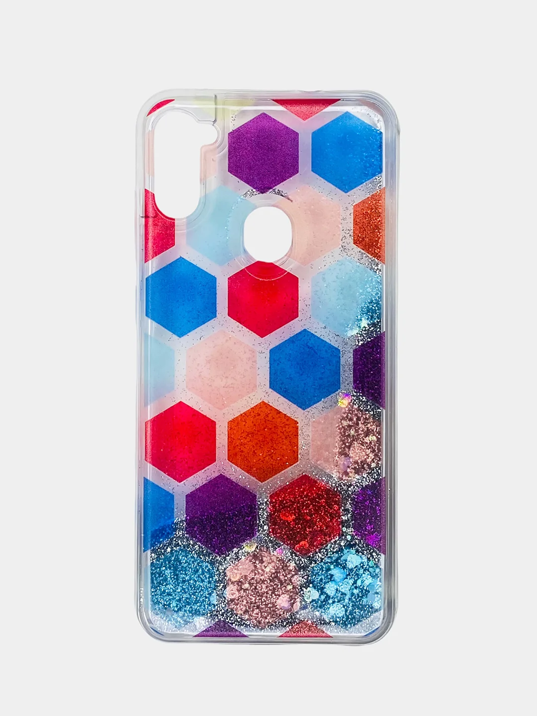 Бирюзовый чехол Samsung Galaxy A11, M11 (Самсунг Галакси А11, М11) переливающийся жидкий с блестками