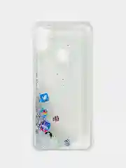 Серебряный чехол Samsung Galaxy A11, M11 (Самсунг Галакси А11, М11) переливающийся жидкий с блестками