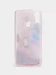 Розовый чехол Samsung Galaxy A11, M11 (Самсунг Галакси А11, М11) переливающийся жидкий с блестками