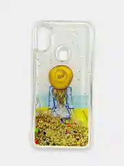 Золотой чехол Samsung Galaxy A11, M11 (Самсунг Галакси А11, М11) переливающийся жидкий с блестками