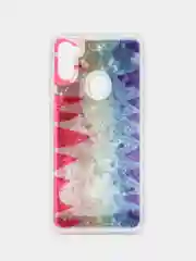 Терракотовый чехол Samsung Galaxy A11, M11 (Самсунг Галакси А11, М11) переливающийся жидкий с блестками